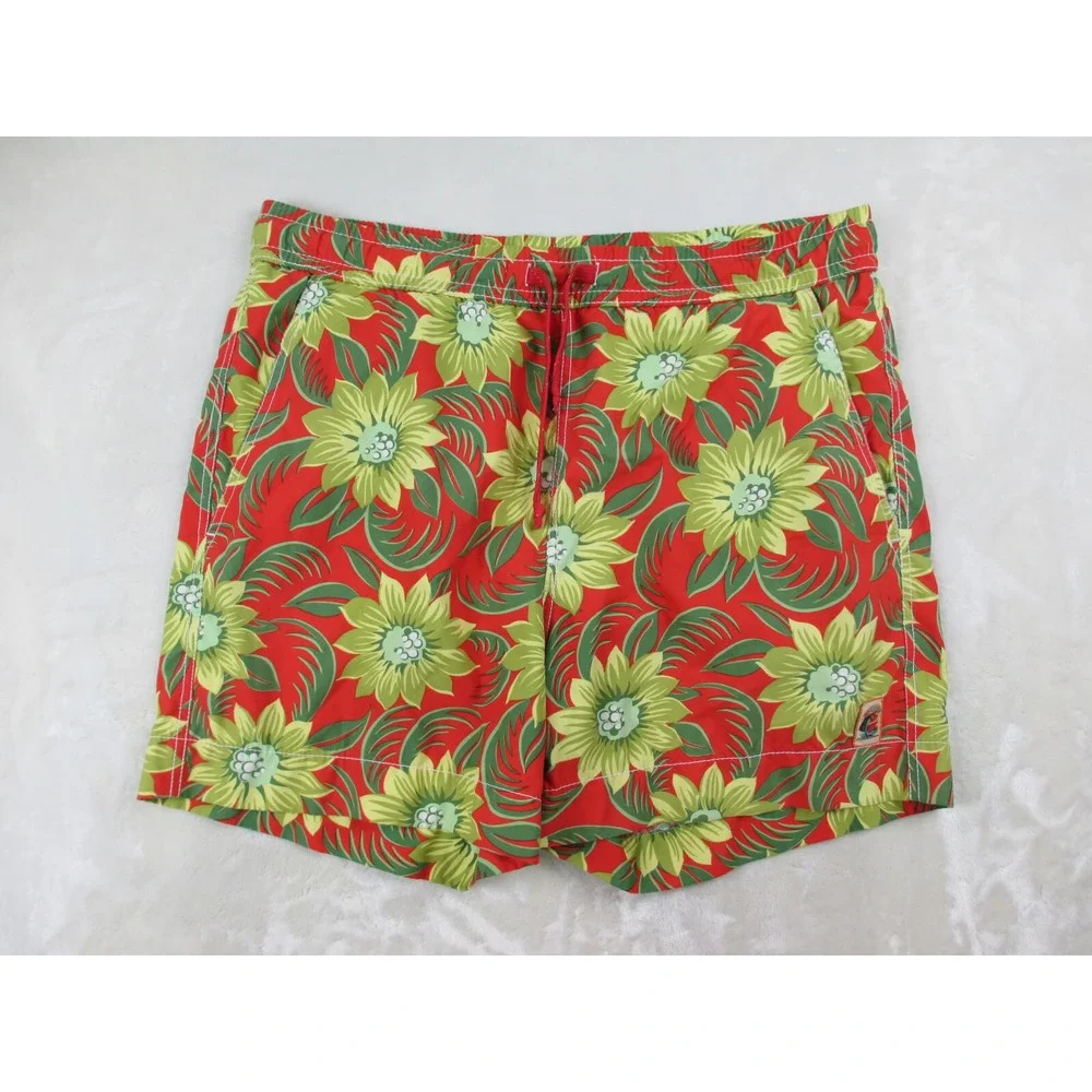 Tommy‎ Bahama Swim Trunks Mens Small Orange Floral Board Shorts Bathing Suit
